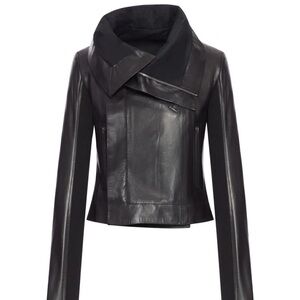 Rick Owens Black Leather Jacket for Women